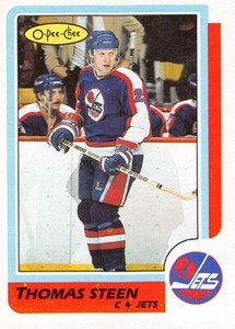 1986-87 O-Pee-Chee Hockey Thomas Steen #257 NM/MT WINNIPEG JETS