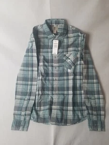 Timberland Plaid Shirt Men's Small Long Sleeve Button-down Blue Aqua Gray CA5 - Bild 1 von 7