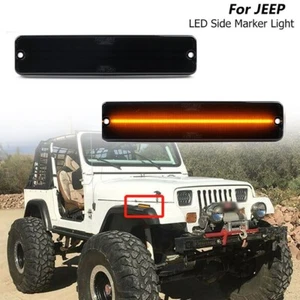 For Jeep Wrangler YJ 1987-95 Smoked LED Front Fenders Bumper Side Marker Lights - Bild 1 von 12