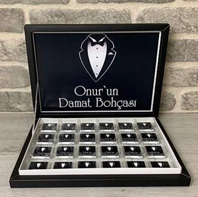 Personalisierte Schokobox „Damat Bohçası, Geschenk Box mit Namen - Bild 1 von 2