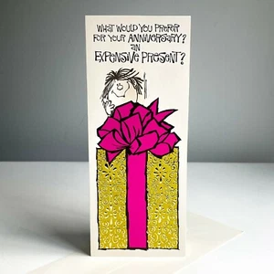 Funny ANNIVERSARY Card, "Cheap Present" by American Greetings + Envelope - Picture 1 of 5