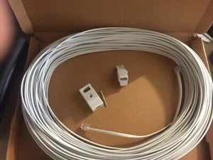 50m Telephone extension ADSL ROUTER MODEM PHONE CABLE LEAD 4 PIN  - WHITE - Picture 1 of 3