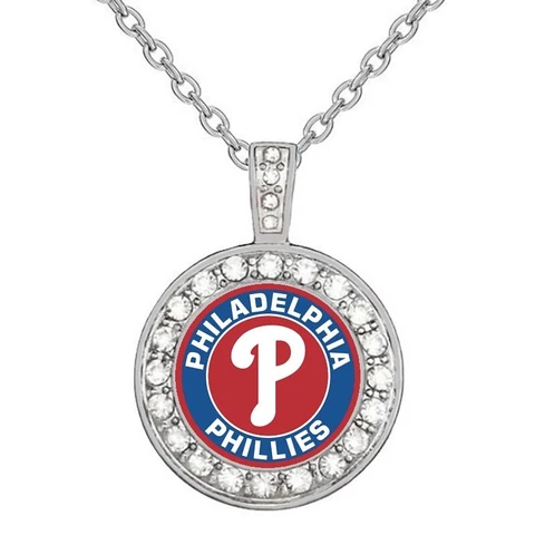 Philadelphia Phillies Womens Sterling Silver Chain Link Necklace And Pendant D18 Cover