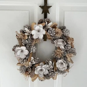 Corona Invierno Esmerilado Puerta de Interior Decoración Conos de Pino de Navidad Decoración del Hogar - Imagen 1 de 11