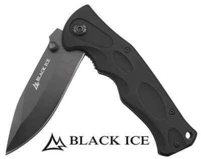 BLACK ICE 8606 Penta Softgriff Einhand Messer 420 Stahl 20cm Lang Gürtel Clip