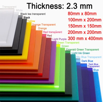 Colored Acrylic Glass Panel Cutting Panel Window 2.3mm Thickness Various Colors - Image 1 of 4