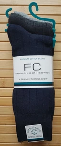 French Connection 4 Pairs of Men's Dress Crew Socks Size UK 5-11 - Picture 1 of 6