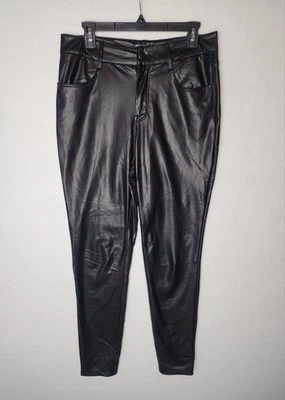 Maurices Faux Leather Pleather Black High Waisted Skinny Pant Womens Size 12 - Image 1 of 4