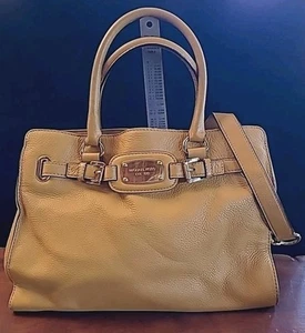 Michael Kors Hamilton Vintage Saffron Leather MD Tote Hand Shoulder Bag Purse - Picture 1 of 17