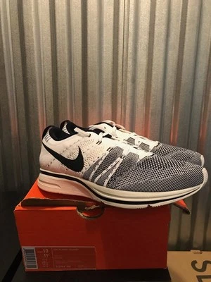 Nike Flyknit Trainer + OG; White Black; New; 532984-100; US 10 - Image 1 of 4