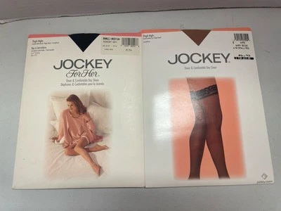Lote De 2 Medias De Colección Hasta el Muslo Jockey Para Ella, Día Transparente Talla Pequeña Mediana Foto 1 de 4