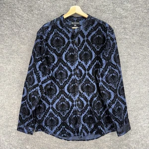 INC International Concepts Shirt Men XL Blue Geometric Button Up Long Sleeve - Picture 1 of 7