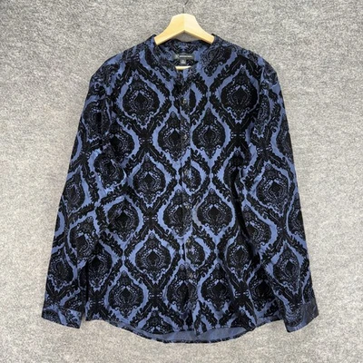 INC International Concepts Shirt Men XL Blue Geometric Button Up Long Sleeve - Image 1 of 4