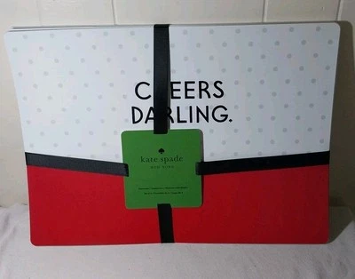 Kate Spade 红白假日 Placemat 4 件套“Cheers Darling”新品 — 第 1/4 张图片