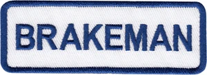 Parche - Brakeman Name Tag Train Railroad 3.5" Bordado Coser Hierro #16305 Nuevo - Imagen 1 de 1