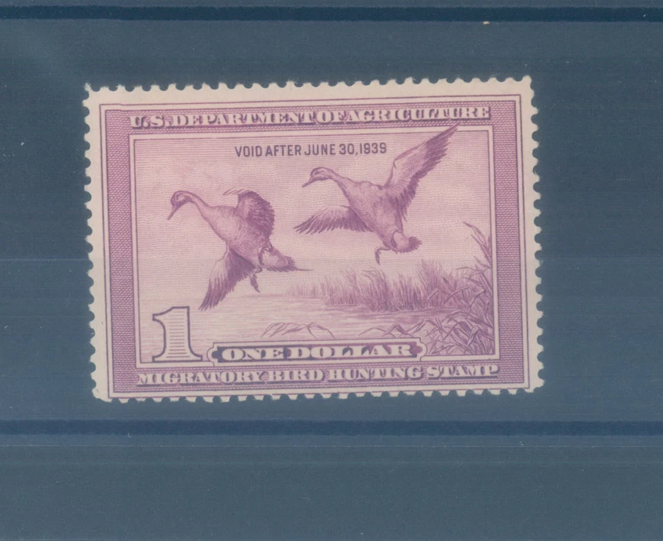 USA Migratory Bird Hunting Stamp One Dollar US Dept of Agriculture 1938 - MH - Image 1 of 1