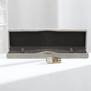 HERMES Rallye Uhr Silber Gold Quarz 247098 Damen BOXED JUNK Original - Bild 1 von 5