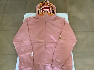 Authentic a bathing ape bape tiger full zip hoodie XL salmon pink new shark - Picture 1 of 11