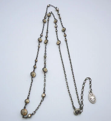 Colar de estanho vintage original assinado por cristais amarelos Konplott - Imagem 1 de 4