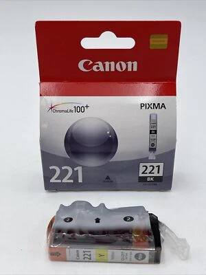 Genuine Canon Ink Cartridges Pixma Printer CLI-221Y CLI-221BK New Sealed - Image 1 of 4