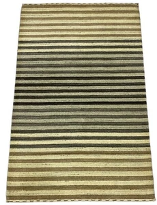Carpet Rug Gabbeh Beige Grey 100% Wool Loom Lori Hand Woven 124x190 CM S16 - Picture 1 of 8