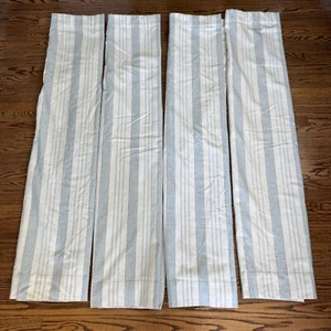Pottery Barn Everdell Stripe Blackout 50"x63" Panels Linen Cotton Blue Set of 4 - Picture 1 of 10