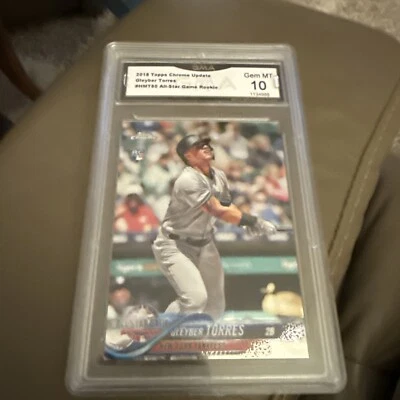 2018 TOPPS CHROME UPDATE #HMT80 GLEYBER TORRES ROOKIE RC PSA 10 - Image 1 of 2