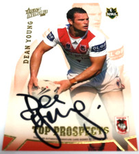 2006 NRL INVINCIBLE CARD TOP PROSPECT SIGNATURE CARD TP6 DEAN YOUNG-DRAGONS
