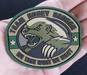 TEAM HONEY BADGER WE TAKE WHAT WE WANT 3D PVC Morale Hook Patch MSM Multicam - Picture 1 of 6