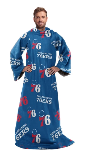 Northwest NBA Philadelphia 76ers Toss Silk Touch Comfy Throw with Sleeves Cover