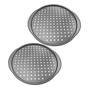 2 Pcs Pizzateller Nicht-Stick-Backpfanne Pizzablech Mit Antihaftbeschichtung - Bild 1 von 12
