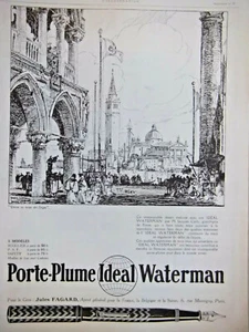 PRESSEWERBUNG 1923 IDEAL WATERMAN FEDERHALTER - JULES FAGARD - Bild 1 von 1