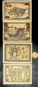 1921 Alemania ORTUTTORF 25 50 75 100 Fennig Billete/Juego de Dinero de Emergencia - Imagen 1 de 2