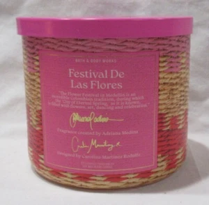 Bath & Body Works 3-wick Scented Candle FESTIVAL DE LAS FLORES - Picture 1 of 3