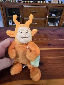 Jouet ancien Meanies torsadé rare poupée peluche orange teletushy - Photo 1 sur 7