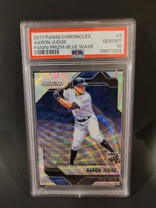 2017 Chronicles Panini Prizm Blue Wave Aaron Judge RC 70/199 PSA 10 - Yankees