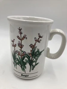Bloom Rite Brand “Sage” Plant Herbs Coffee Tea Mug Cup Vintage 1992 Beautiful - Picture 1 of 6