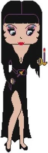 CROSS STITCH+ CRAFT PATTERN Betty Boop Elvira Mistress Dark Halloween Goth Siren - Picture 1 of 13