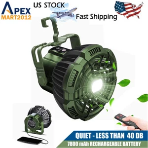 Portable Camping Tent Fan LED Light Hiking Outdoor Ceiling Equipment Lantern - Picture 1 of 9
