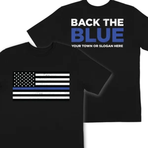 NEW Custom Back The Blue Flag Police Lives Matter T-Shirt USA Patriotic S-3XL - Picture 1 of 2