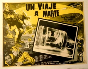 Tarjeta de lobby mexicana Flash Gordon Larry Buster Cangrejo Viaje a Marte Serie - Imagen 1 de 2