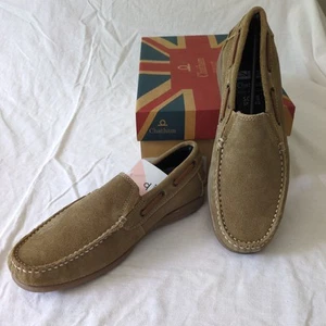 Chatham Mens Sennen suede Boat Shoes, Moccasin Sand Colour UK Size 7 - Picture 1 of 8