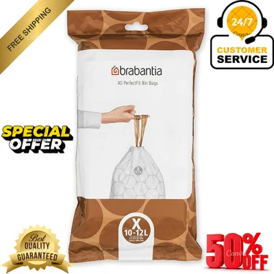 Brabantia 138041 PerfectFit Bin Liners (Size X/10-12 Litre) Thick Plastic Trash - Image 1 of 4