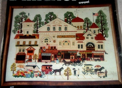 Vintage Dimensions "Victorian Street" by Charles Wysocki Crewel Embroidery Kit - Image 1 of 3