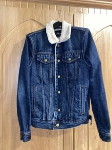 Topman Size Small Denim Jacket With Fur Lining - Picture 1 of 6