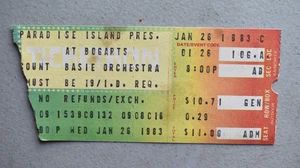Count Basie Orchestra Vintage Concert TICKET STUB Cincinnati Ohio Jan 26 1983 - Picture 1 of 2