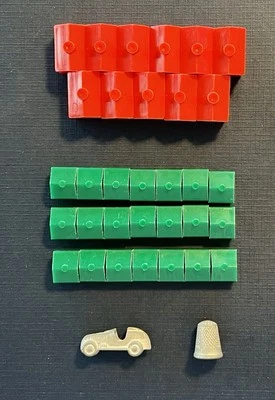 Lote de piezas de repuesto de juego Monopoly 1961 vintage, fichas de metal Foto 1 de 3