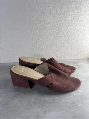 Женские замшевые сандалии Eileen Fisher Haven из красного дерева без шнуровки размер 9,5 - Изображение 1 из 4