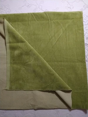 Spring Green Plush Velvet Corduroy Upholstery Fabric 24"L x 52" W - Image 1 of 4