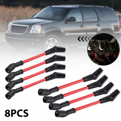 8pcs 10mm Fit LSx LS1 LS2 LS3 LS6 LS7 High Heat Spark Plug Ignition Wires Set - Image 1 of 4